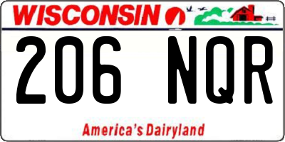 WI license plate 206NQR
