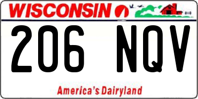 WI license plate 206NQV