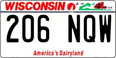 WI license plate 206NQW