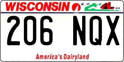 WI license plate 206NQX