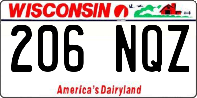 WI license plate 206NQZ