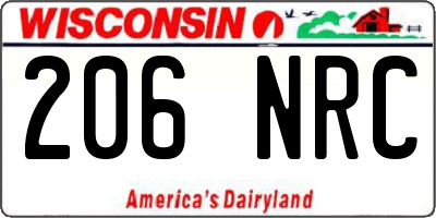 WI license plate 206NRC
