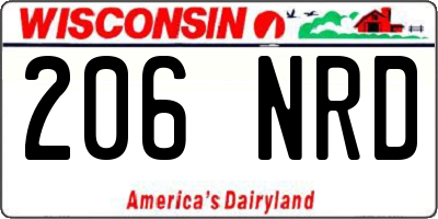 WI license plate 206NRD
