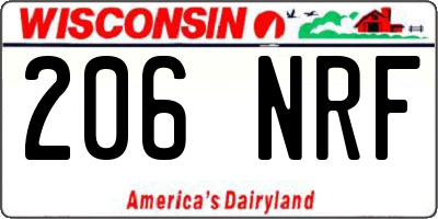 WI license plate 206NRF