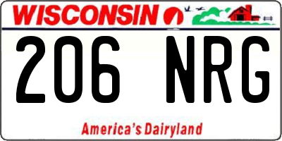 WI license plate 206NRG