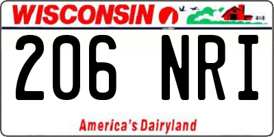 WI license plate 206NRI