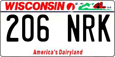 WI license plate 206NRK