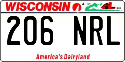 WI license plate 206NRL