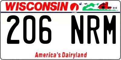 WI license plate 206NRM