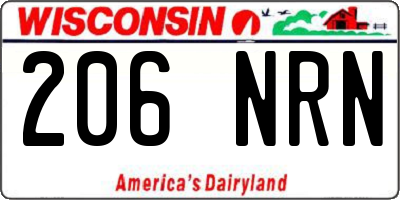 WI license plate 206NRN