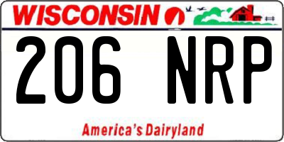 WI license plate 206NRP