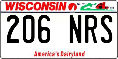 WI license plate 206NRS