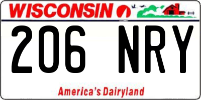 WI license plate 206NRY