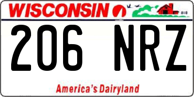 WI license plate 206NRZ