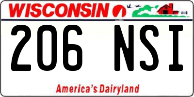 WI license plate 206NSI