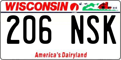 WI license plate 206NSK