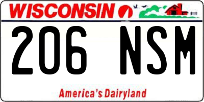 WI license plate 206NSM
