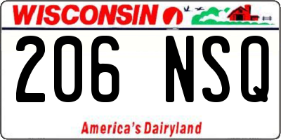 WI license plate 206NSQ