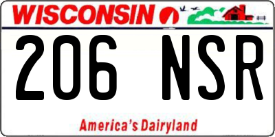 WI license plate 206NSR