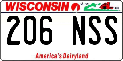 WI license plate 206NSS
