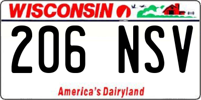 WI license plate 206NSV