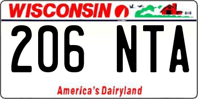 WI license plate 206NTA