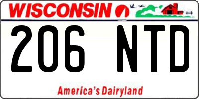 WI license plate 206NTD