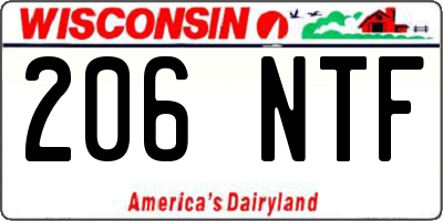 WI license plate 206NTF
