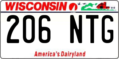 WI license plate 206NTG