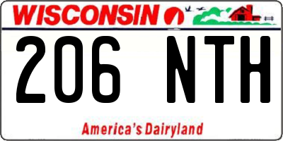 WI license plate 206NTH