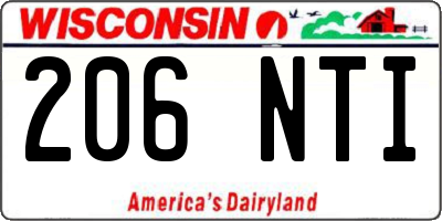 WI license plate 206NTI