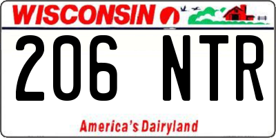 WI license plate 206NTR