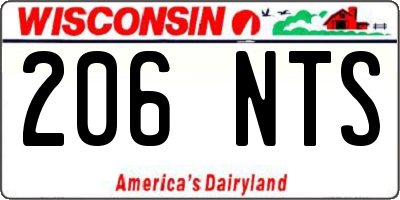 WI license plate 206NTS