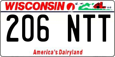 WI license plate 206NTT