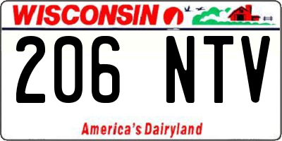 WI license plate 206NTV