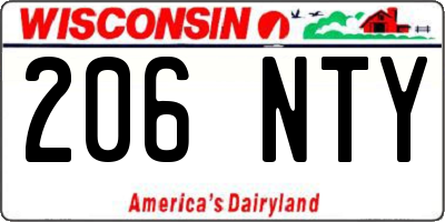 WI license plate 206NTY
