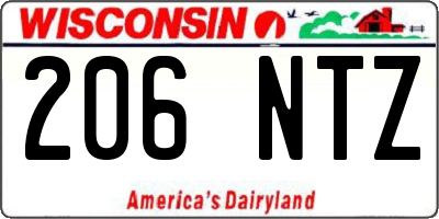 WI license plate 206NTZ