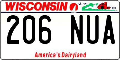 WI license plate 206NUA