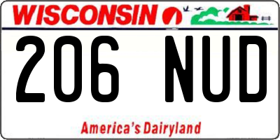 WI license plate 206NUD