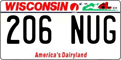 WI license plate 206NUG