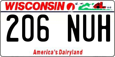 WI license plate 206NUH