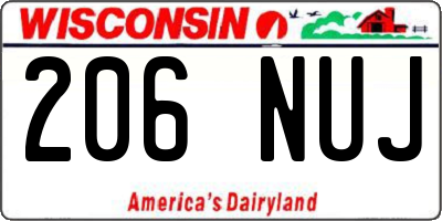 WI license plate 206NUJ