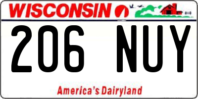 WI license plate 206NUY
