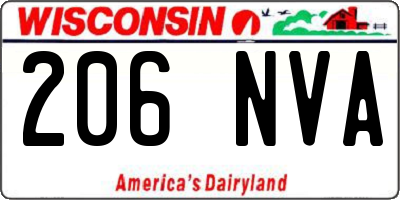 WI license plate 206NVA