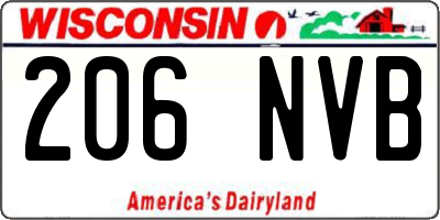 WI license plate 206NVB
