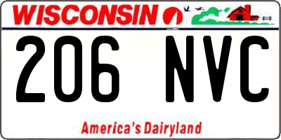 WI license plate 206NVC