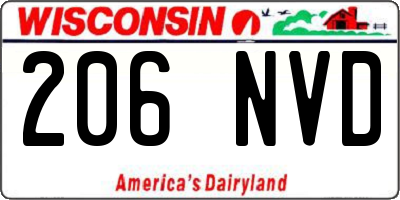 WI license plate 206NVD