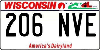 WI license plate 206NVE