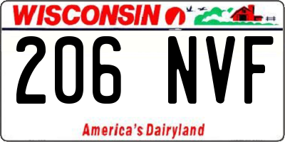 WI license plate 206NVF