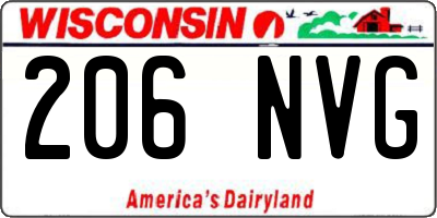 WI license plate 206NVG